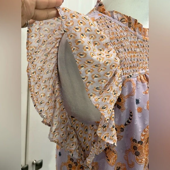 Maison d’ Amélie Floral Ruffle Sleeve Blouse Size S - Picture 5 of 7